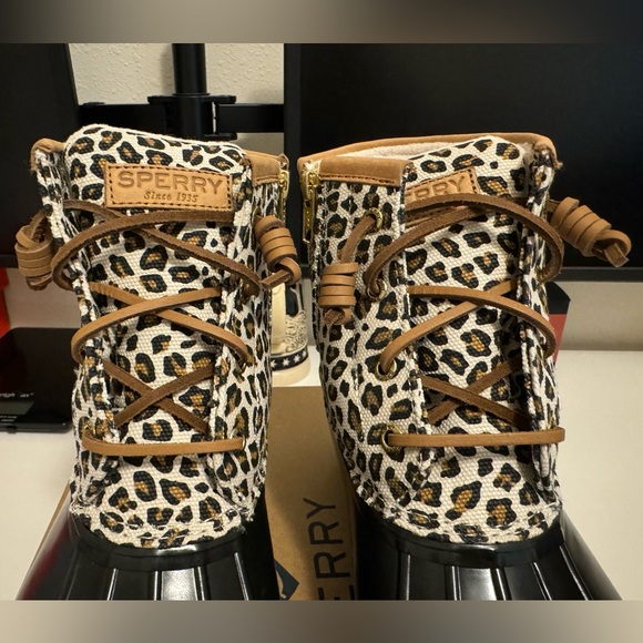 Sperry Saltwater Animal Multi Duck Boots Size 9.5 Leopard - Picture 7 of 7